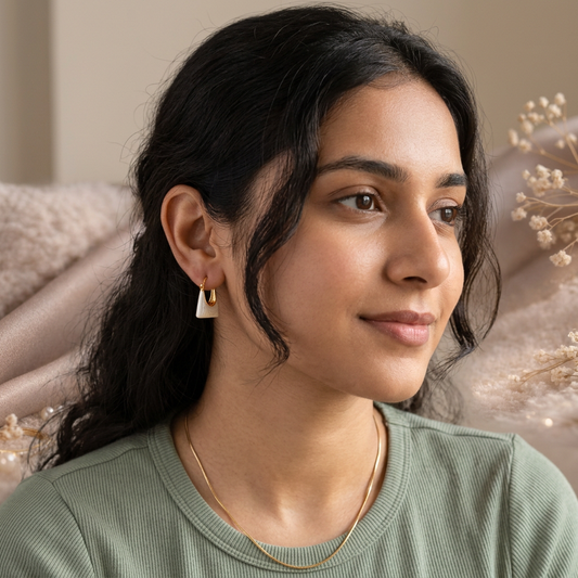 The "Parisian Chic" Enamel Bag-Hoops