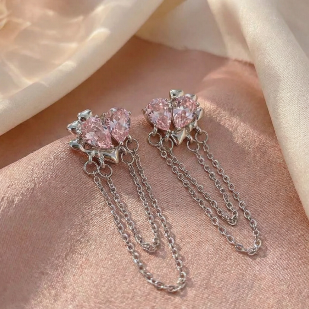 The "Pink Pulse" Chain Heart Drops