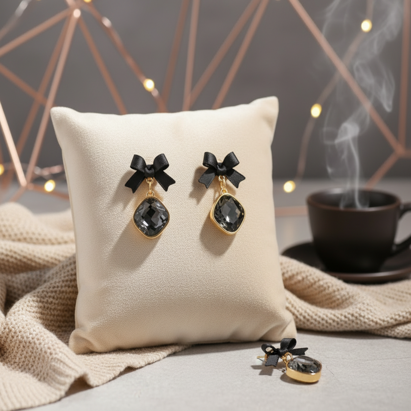 The "Midnight Coquette" Crystal Bows