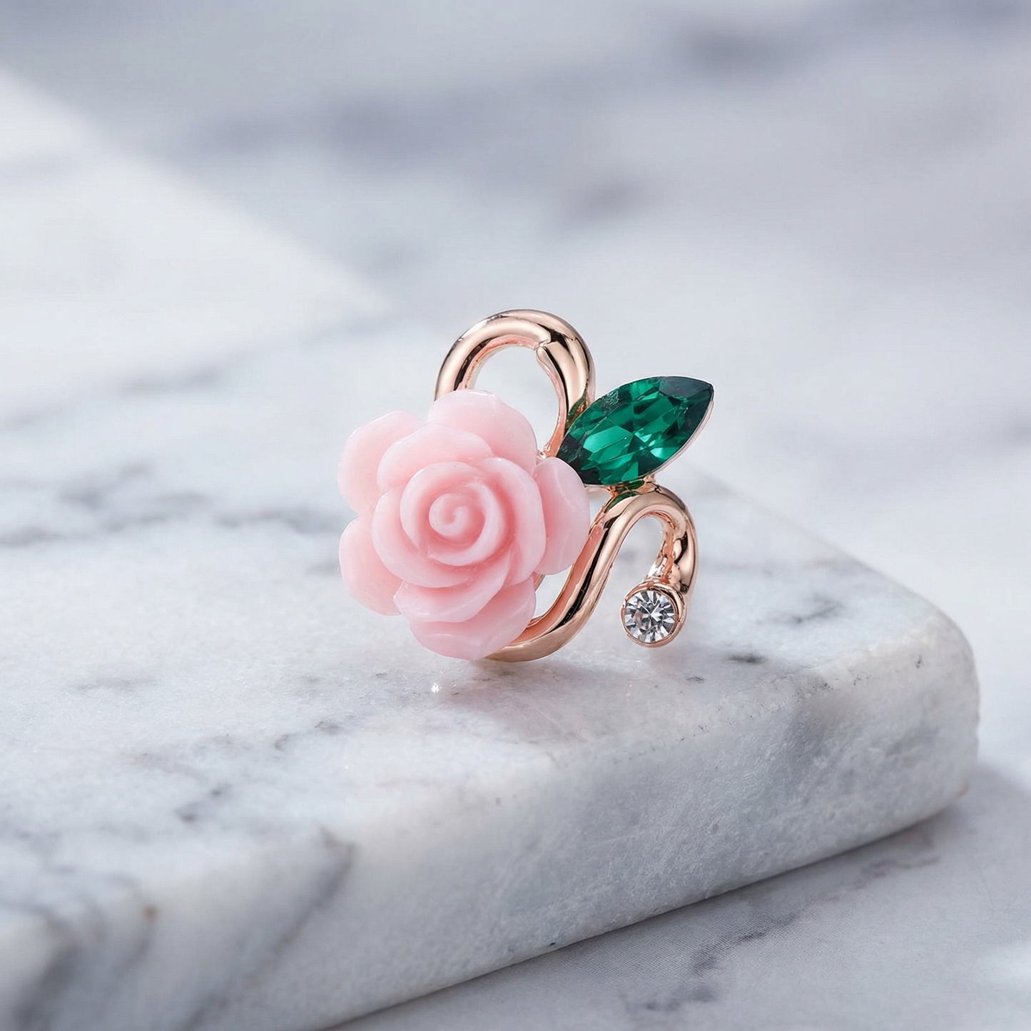 The "Secret Garden" Rose & Emerald Studs