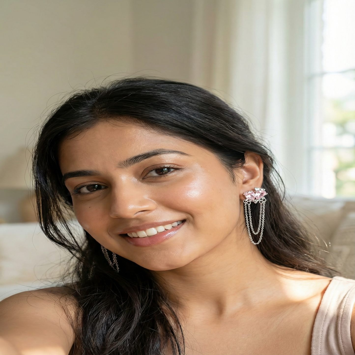 The "Pink Pulse" Chain Heart Drops