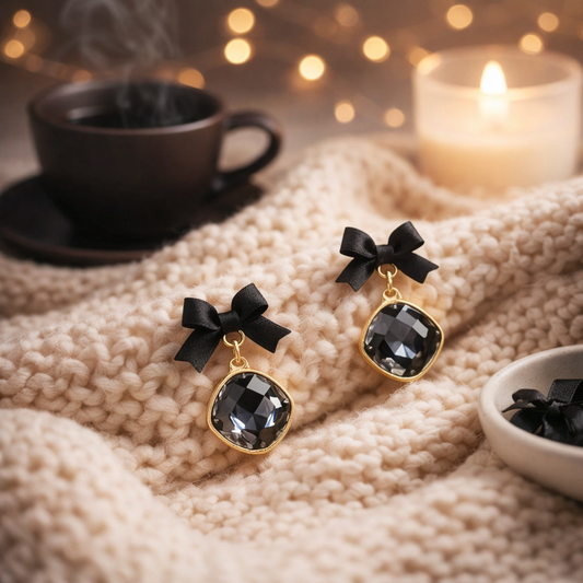 The "Midnight Coquette" Crystal Bows