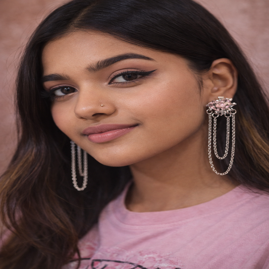 The "Pink Pulse" Chain Heart Drops